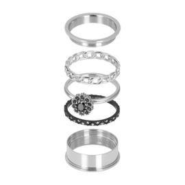 Samengestelde iXXXi ring Party Zilver