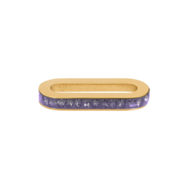 Schakel Zirconia Tanzanite Goudkleur