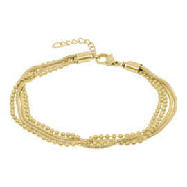 iXXXi Jewelry Bracelet Snake Ball Slim 4pcs Goudkleurig
