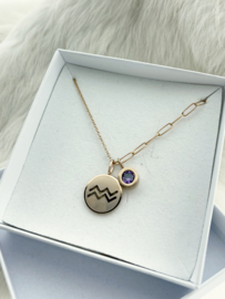 Combi Ketting Sterrenbeeld - Aquarius Rosé