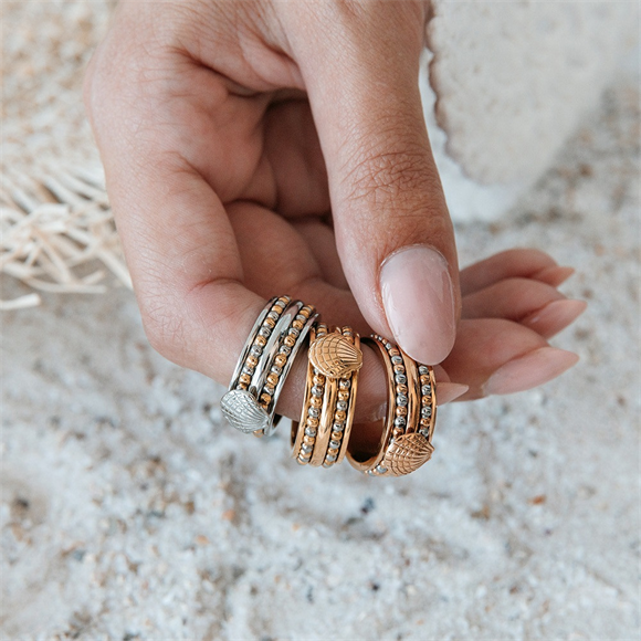 Samengestelde iXXXi ring Salted Shell Zilver