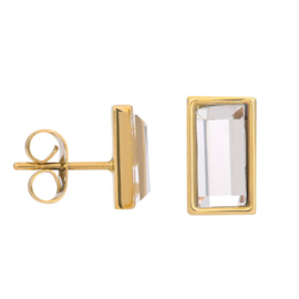 iXXXi Jewelry Ear studs Expression Rectangle Goudkleurig