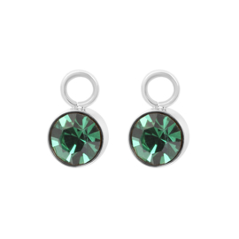 Oorring Bedels Stone Emerald Zilverkleurig