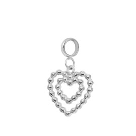 Bedel Double Heart Zilver