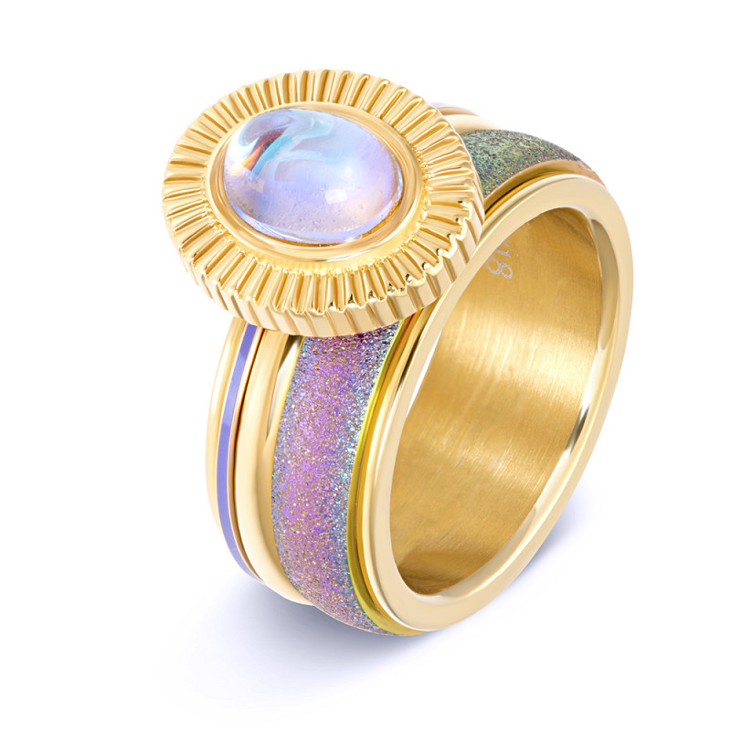 Samengestelde iXXXi Ring Rainbow Glitter Goud