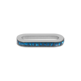 Schakel Zirconia Capri Blue Zilverkleurig