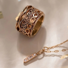 Samengestelde iXXXi ring Barok Rosé goud