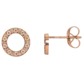 iXXXi Jewelry Ear studs Circle Stone 10mm Rosé