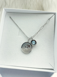 Combi Ketting Sterrenbeeld - Sagittarius Zilver