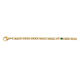 iXXXi Jewelry Ankle Strap Memories Emerald Goudkleurig