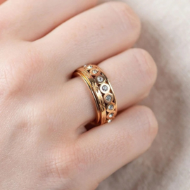 Samengestelde ring Grace Rosé goud