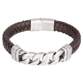 iXXXi Men Bracelet Albert Mat Zilver Bruin