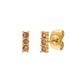 iXXXi Jewelry Earstuds Triple Stone Pink