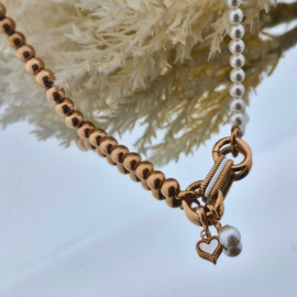 Samengestelde ketting Pearls for Girls Rosé 68.5 cm