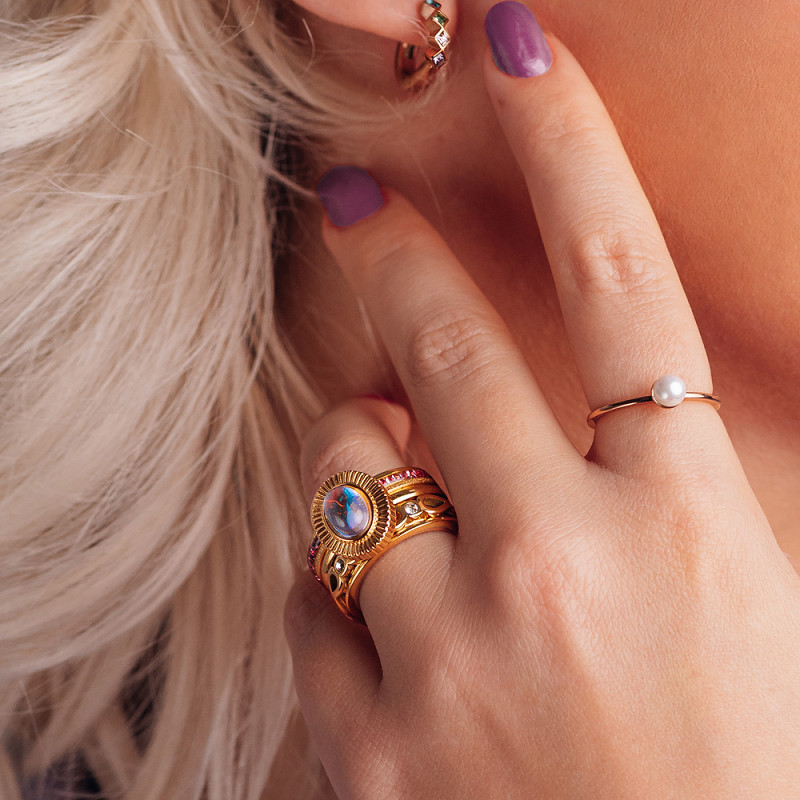 Samengestelde iXXXi ring Dahlia Divine Goud
