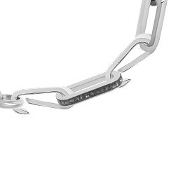 Schakel Zirconia Black Diamond Zilverkleurig