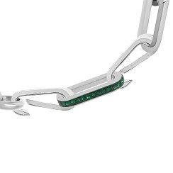 Schakel Zirconia Emerald zilverkleurig