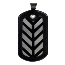 iXXXi Men Pendant Dog Stripe Tag Mat Zwart