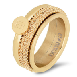 iXXXi Jewelry Ring Alfabet M Goudkleurig 2mm