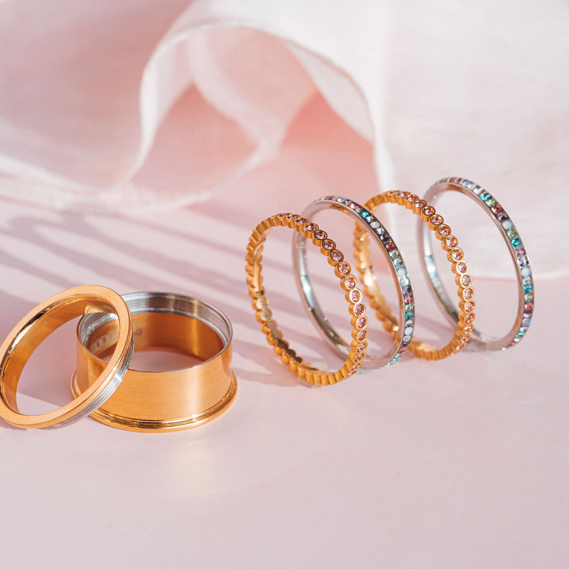 Samengestelde iXXXi ring Pop of Blossom Goud