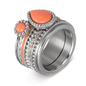 iXXXi Jewelry Vulring Inspired Coral Silver
