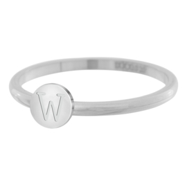 iXXXi Jewelry Ring Alfabet W Zilverkleurig 2mm
