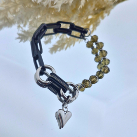 Samengestelde armband Isa Zwart