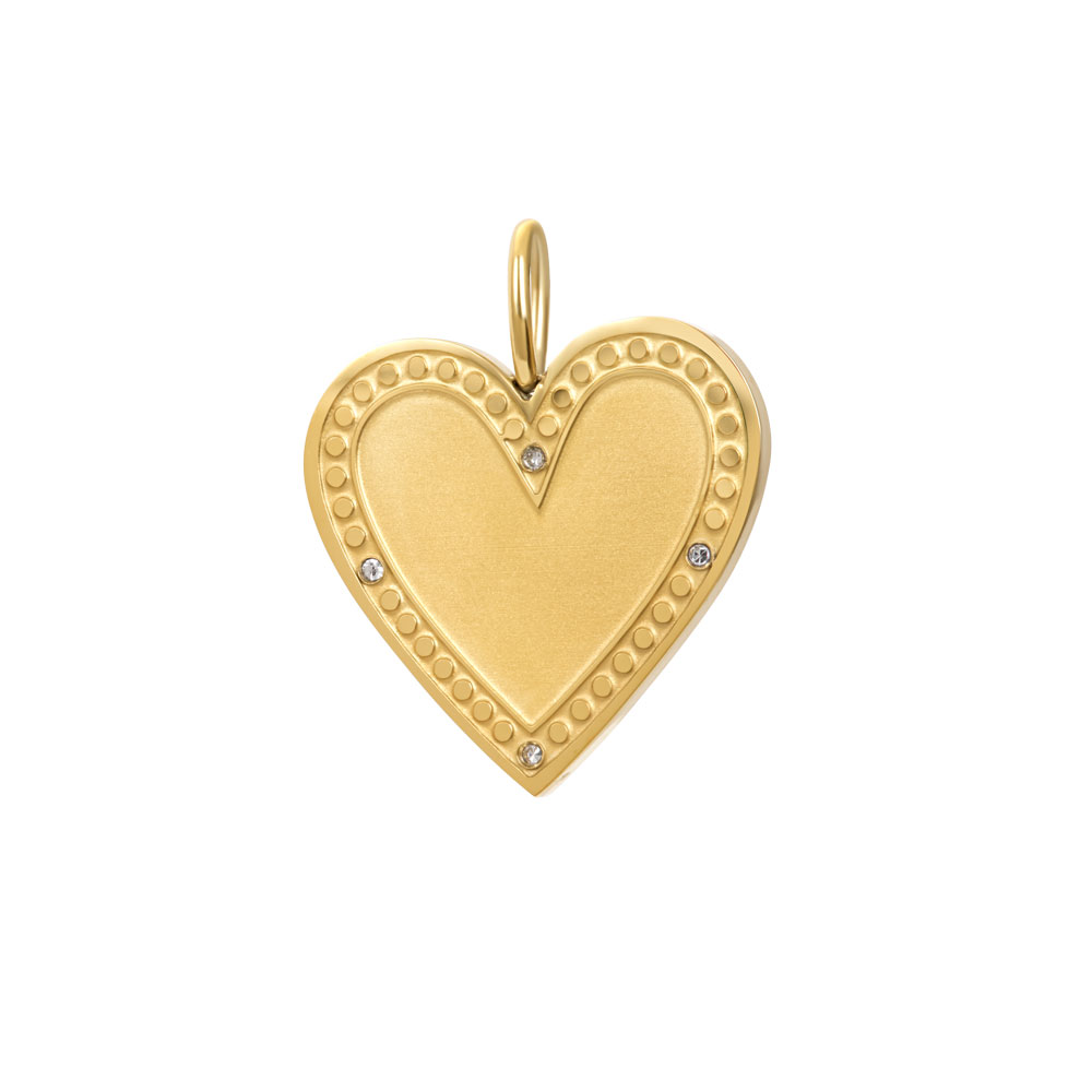 Hanger Zirconia Heart Goud