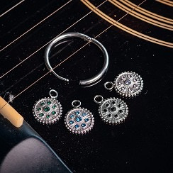 Oorring Bedels Midnight Emerald Zilverkleurig