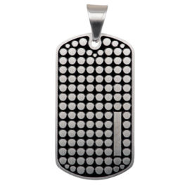 iXXXi Men Pendant Dog Tag Dots Mat Zilverkleurig