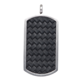 iXXXi Men Pendant Dog Tag Leather Zwart