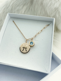 Combi Ketting Sterrenbeeld - Pisces Rosé