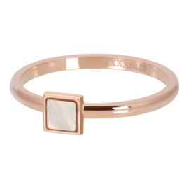 iXXXi Jewelry Vulring Pink Shell Stone Square 2mm Rosé
