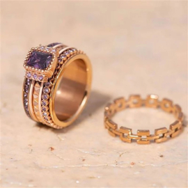 Samengestelde ring Classic Rosé goud