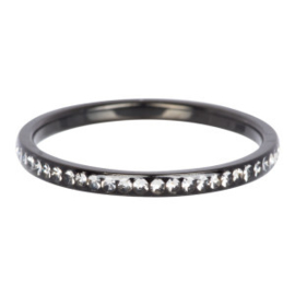 iXXXi Jewelry  vulring Zirconia Crystal 2mm Zwart