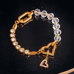 Ketting Bliss Crystal goudkleurig