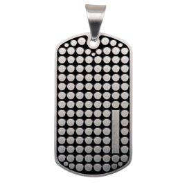 iXXXi Men Dog Tag Dots Ketting Zwart/Zilverkleurig