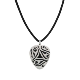 iXXXi MEN Leather Ketting Plectrum Tribal Mat Zilver