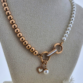 Samengestelde ketting Pearls for Girls Rosé 68.5 cm