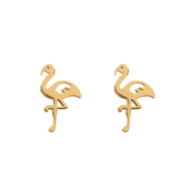 iXXXi Jewelry Ear Studs Flamingo Goudkleurig