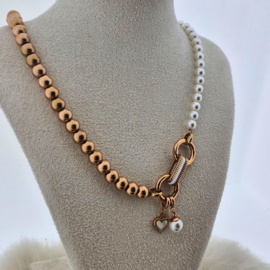 Samengestelde ketting Pearls for Girls Rosé 68.5 cm