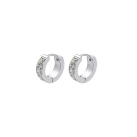 Oorringen Brillia Black Diamond Zilver