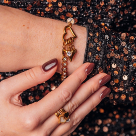 Ketting Bliss Crystal goudkleurig