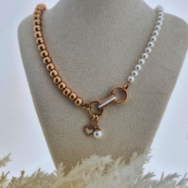 Samengestelde ketting Pearls for Girls Rosé 68.5 cm