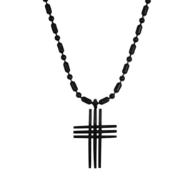 iXXXi MEN Ketting Open Cross Mat Zwart