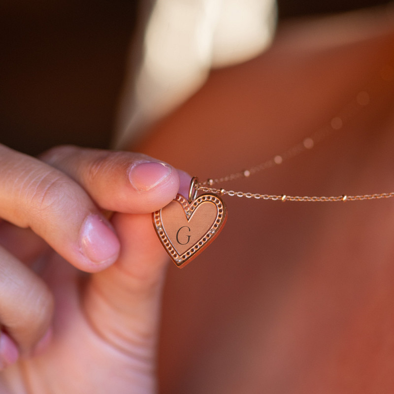 Hanger Zirconia Heart Rosé
