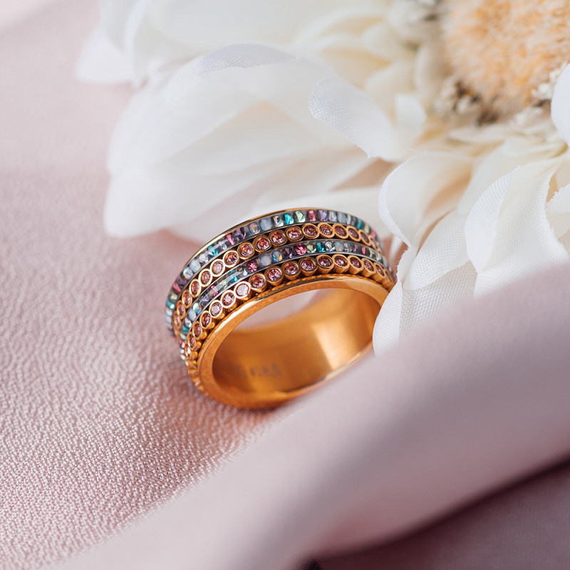 Samengestelde iXXXi ring Pop of Blossom Goud