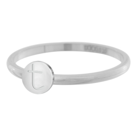 iXXXi Jewelry Ring Alfabet T Zilverkleurig 2mm