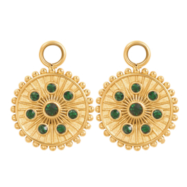 Oorring Bedels Midnight Emerald Goudkleur
