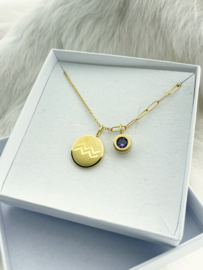 Combi Ketting Sterrenbeeld - Aquarius Goud